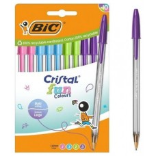 BOLIGRAFO TINTA BIC FUN SURTI 10U